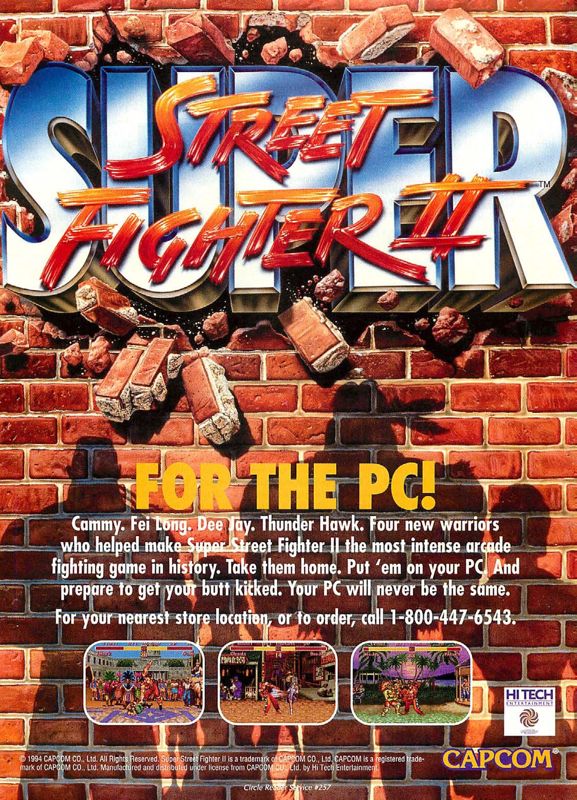 Super Street Fighter II Magazine Advertisement (Magazine Advertisements): Computer Gaming World (US), Issue 124 (November 1994)