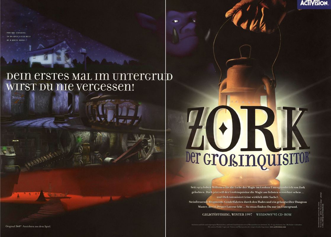 Zork: Grand Inquisitor Magazine Advertisement (Magazine Advertisements): PC Games (Germany), Issue 01/1998 Part 2