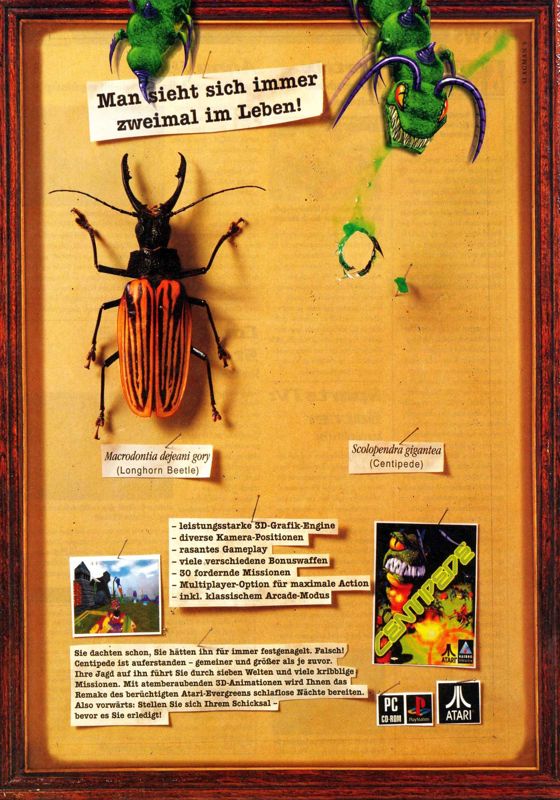 Centipede Magazine Advertisement (Magazine Advertisements): PC Games (Germany), Issue 01/1999