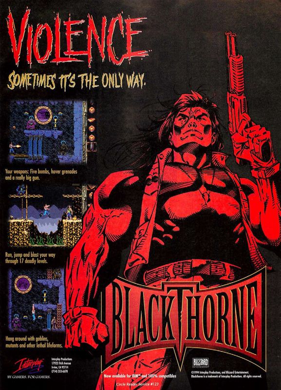Blackthorne Magazine Advertisement (Magazine Advertisements):<br> Computer Gaming World (US), Issue 124 (November 1994)