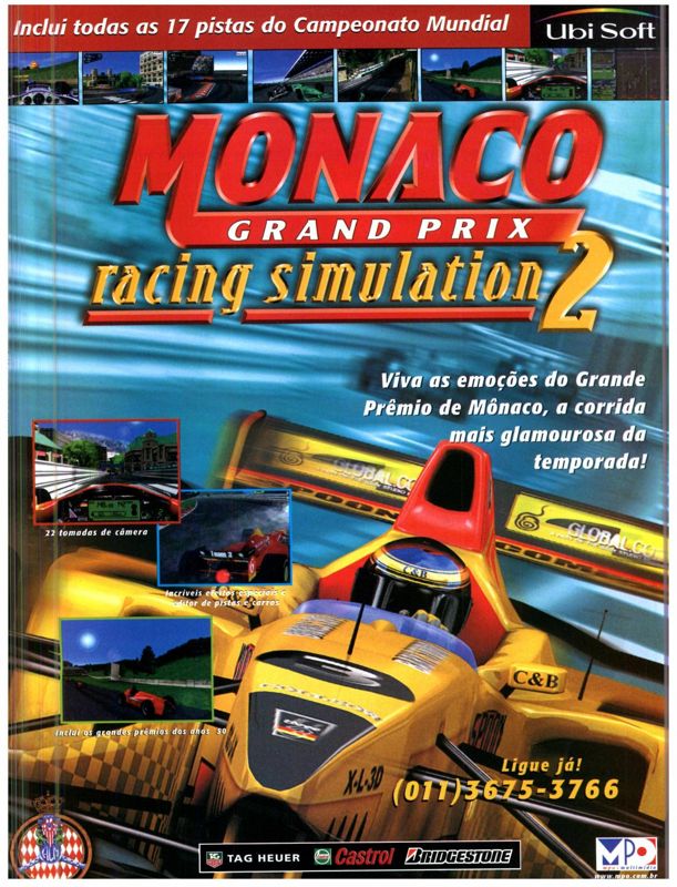 Monaco Grand Prix Racing Simulation 2 Magazine Advertisement (Magazine Advertisements): Revista do CD-ROM (Brazil), Issue 46 (May 1999)