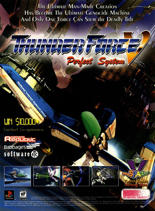 Thunder Force V: Perfect System Magazine Advertisement (Magazine Advertisements): Next Generation (U.S.) Issue #44 (August 1998)