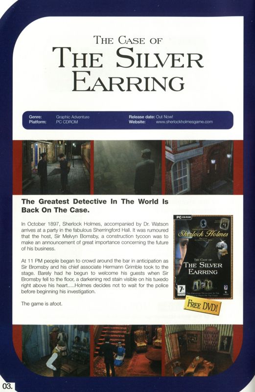 Sherlock Holmes: Secret of the Silver Earring Catalogue (Catalogue Advertisements): Digital Jesters catalogue