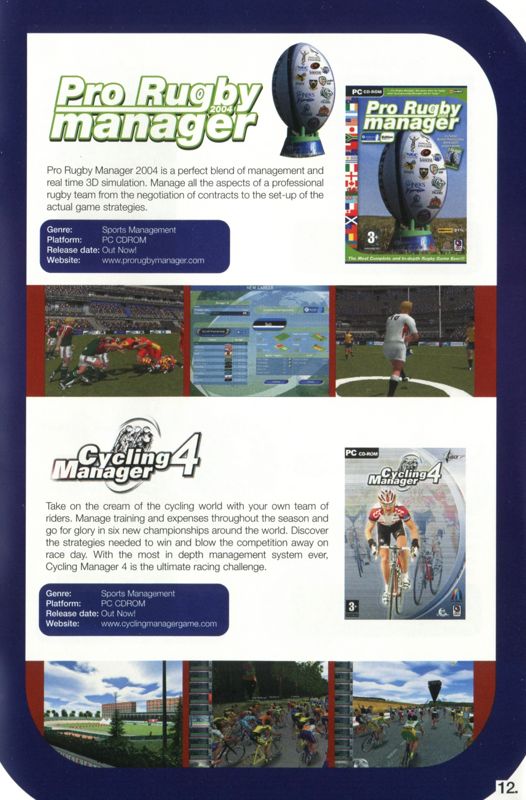 Cycling Manager 4 Catalogue (Catalogue Advertisements): Digital Jesters catalogue