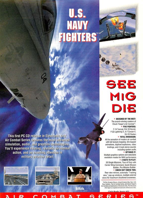 U.S. Navy Fighters Magazine Advertisement (Magazine Advertisements): Computer Gaming World (US), Issue 124 (November 1994) Part 3