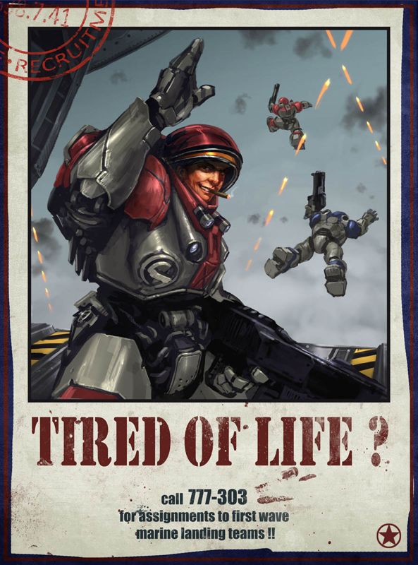 StarCraft II: Wings of Liberty Concept Art (Battle.net (2016)): Terran - Poster -Tired of life?