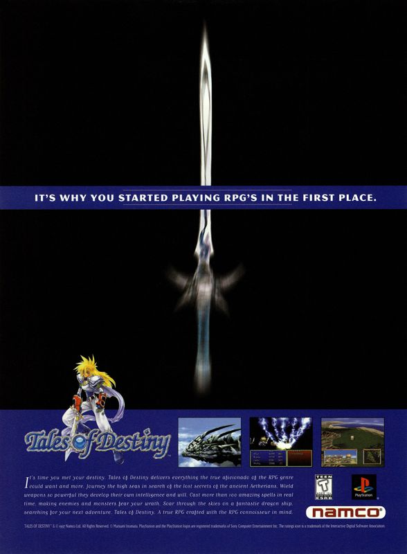 Tales of Destiny Magazine Advertisement (Magazine Advertisements): Next Generation (U.S.) Issue #45 (September 1998)