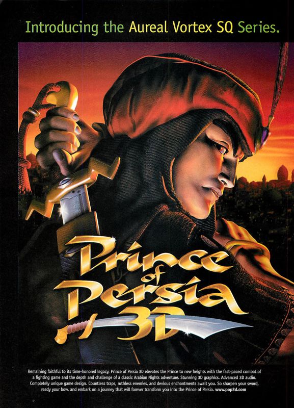 Prince of Persia 3D Magazine Advertisement (Magazine Advertisements): Computer Gaming World (US), Issue #184 (November 1999)