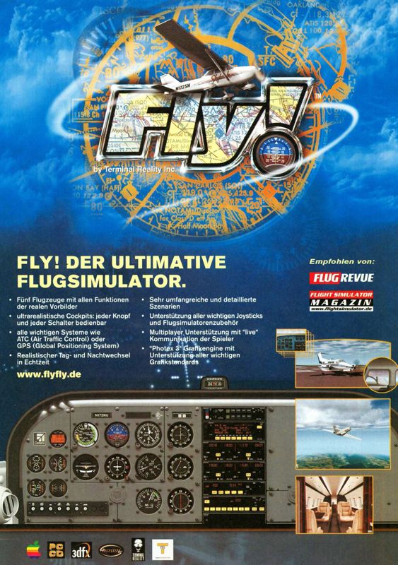 Fly! Magazine Advertisement (Magazine Advertisements): PC Games (Germany), Issue 10/1999