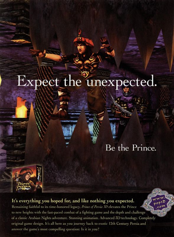 Prince of Persia 3D Magazine Advertisement (Magazine Advertisements): Next Generation (US), Issue #60 (December 1999)