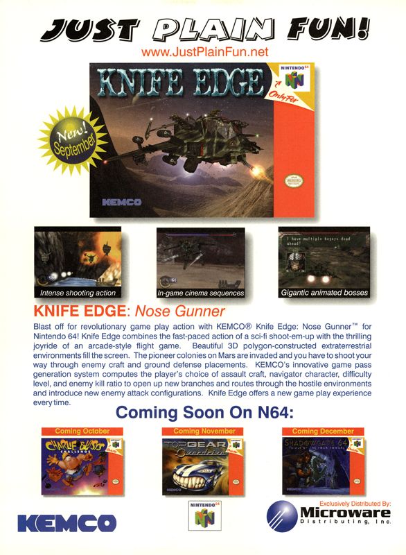 Knife Edge: Nose Gunner Magazine Advertisement (Magazine Advertisements): Next Generation Issue 45 (September 1998)