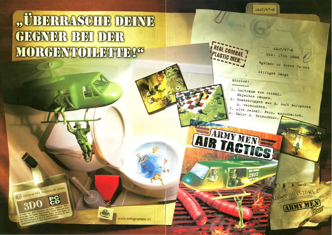 Army Men: Air Tactics Magazine Advertisement (Magazine Advertisements): PC Games (Germany), Issue 04/2000