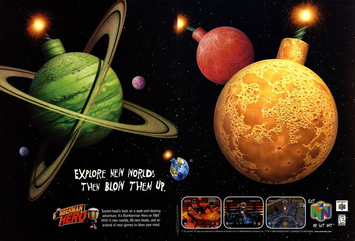 Bomberman Hero Magazine Advertisement (Magazine Advertisements): Next Generation Issue 45 (September 1998)