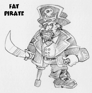 40 Winks Concept Art (Games Central GT Digital Press Kit): Fat Pirate