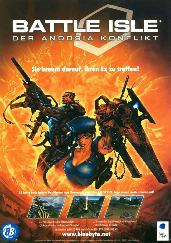 Battle Isle: The Andosia War Magazine Advertisement (Magazine Advertisements): PC Games (Germany), Issue 10/2000