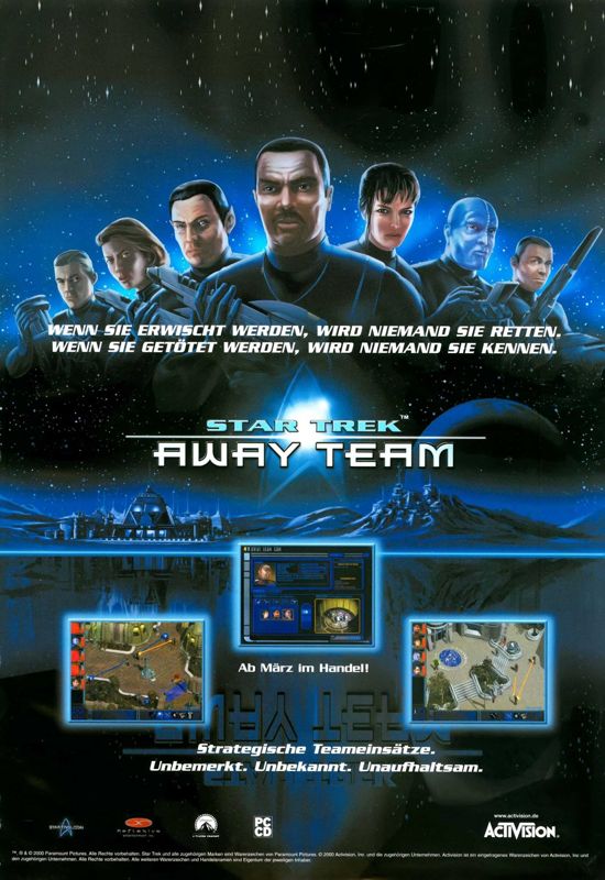 Star Trek: Away Team Magazine Advertisement (Magazine Advertisements): PC Games (Germany), Issue 03/2001 Part 2