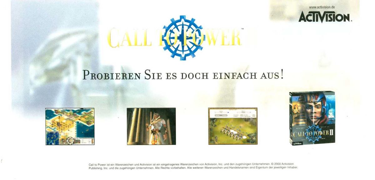 Call to Power II Magazine Advertisement (Magazine Advertisements): PC Games (Germany), Issue 03/2001 Part 4