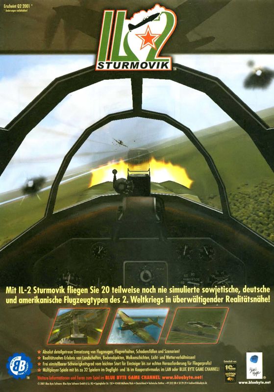 IL-2 Sturmovik Magazine Advertisement (Magazine Advertisements): PC Games (Germany), Issue 03/2001