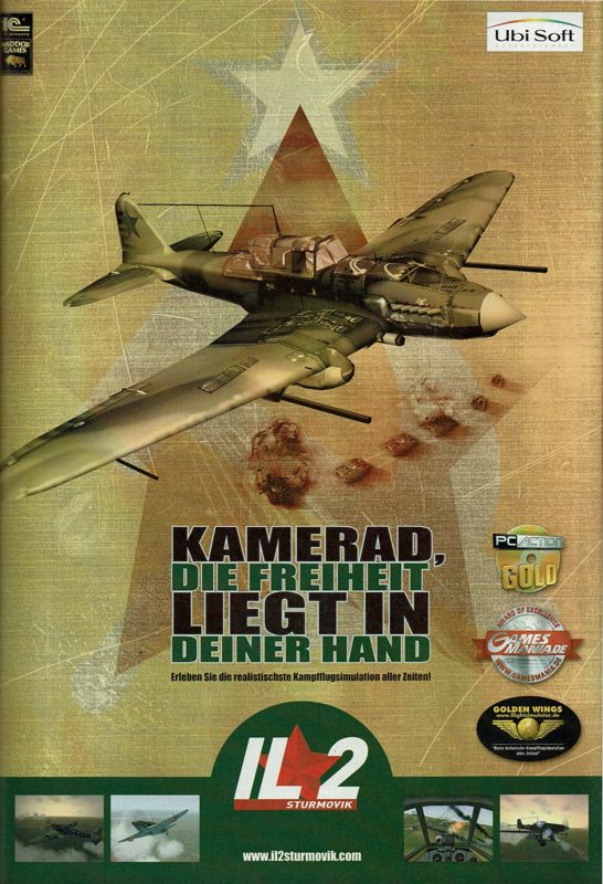IL-2 Sturmovik Magazine Advertisement (Magazine Advertisements): GameStar (Germany), Issue 04/2002