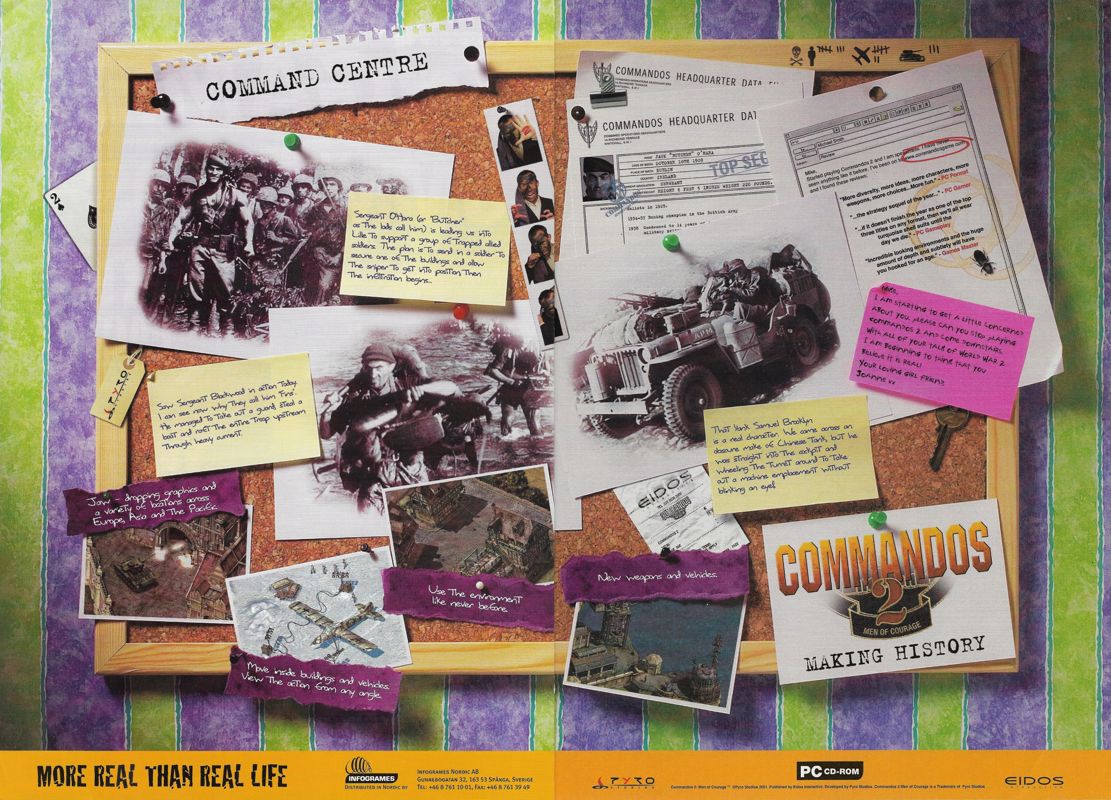 Commandos 2: Men of Courage Magazine Advertisement (Magazine Advertisements): PC Gamer (Sweden), Issue 58 (October 2001)