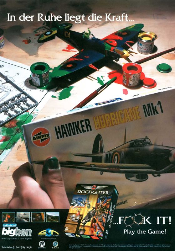 Airfix: Dogfighter Magazine Advertisement (Magazine Advertisements): PC Games (Germany), Issue 07/2001