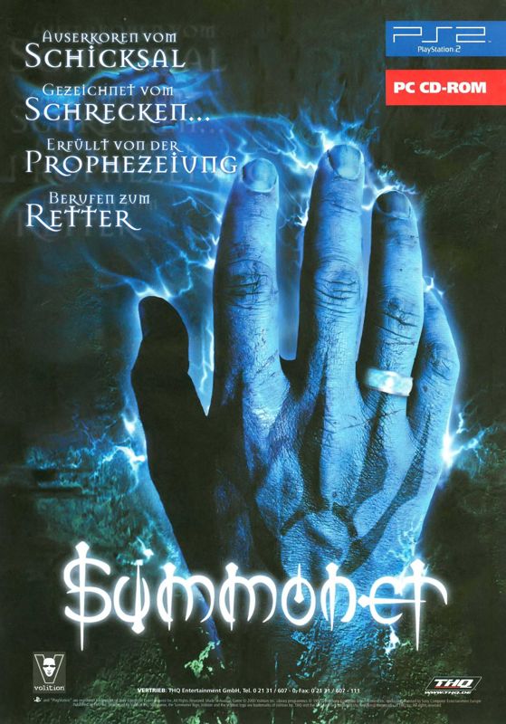 Summoner Magazine Advertisement (Magazine Advertisements): PC Games (Germany), Issue 07/2001