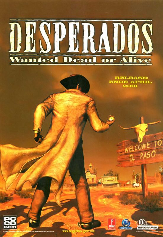 Desperados: Wanted Dead or Alive Magazine Advertisement (Magazine Advertisements): PC Games (Germany), Issue 05/2001