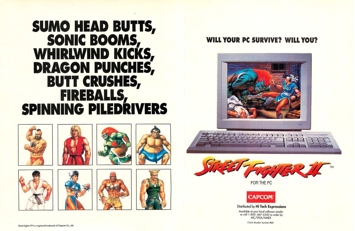 Street Fighter II Magazine Advertisement (Magazine Advertisements): Computer Gaming World (US), Number 112 (November 1993)
