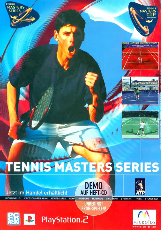 Tennis Masters Series Magazine Advertisement (Magazine Advertisements): PC Games (Germany), Issue 12/2001
