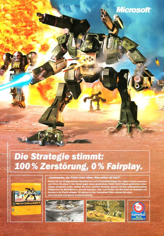Mech Commander 2 Magazine Advertisement (Magazine Advertisements): PC Games (Germany), Issue 10/2001