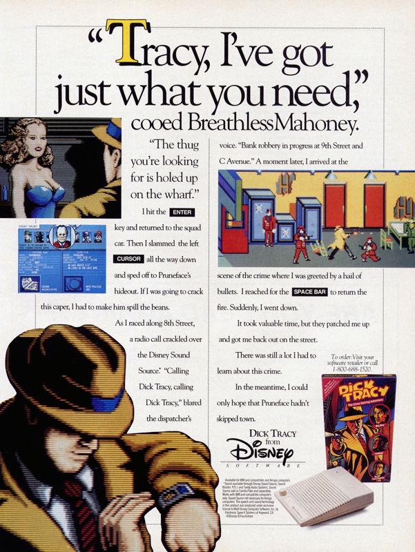 Dick Tracy Magazine Advertisement (Magazine Advertisements): Computer Gaming World (US), Number 89 (December 1991)