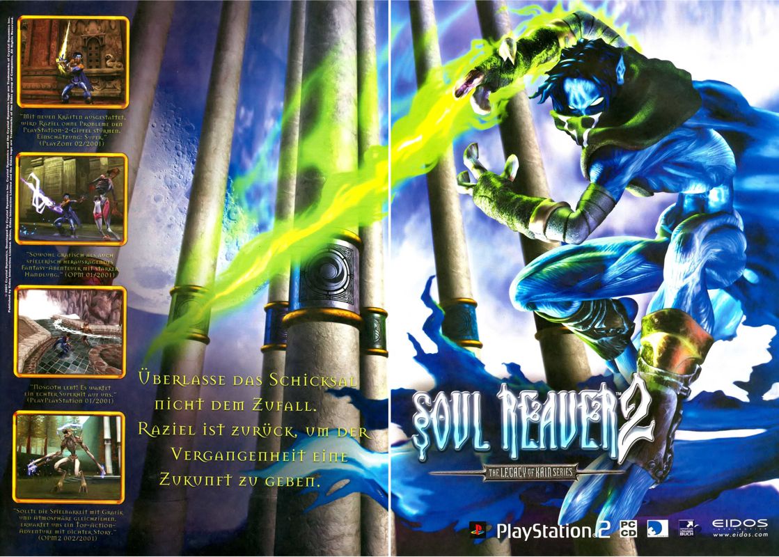 Legacy of Kain: Soul Reaver 2 Magazine Advertisement (Magazine Advertisements): PC Games (Germany), Issue 01/2002