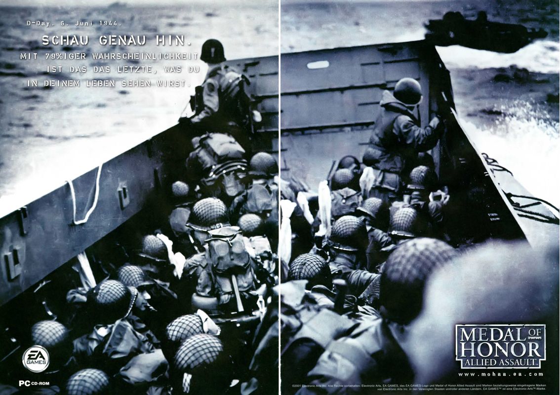 Medal of Honor: Allied Assault Magazine Advertisement (Magazine Advertisements): PC Games (Germany), Issue 03/2002