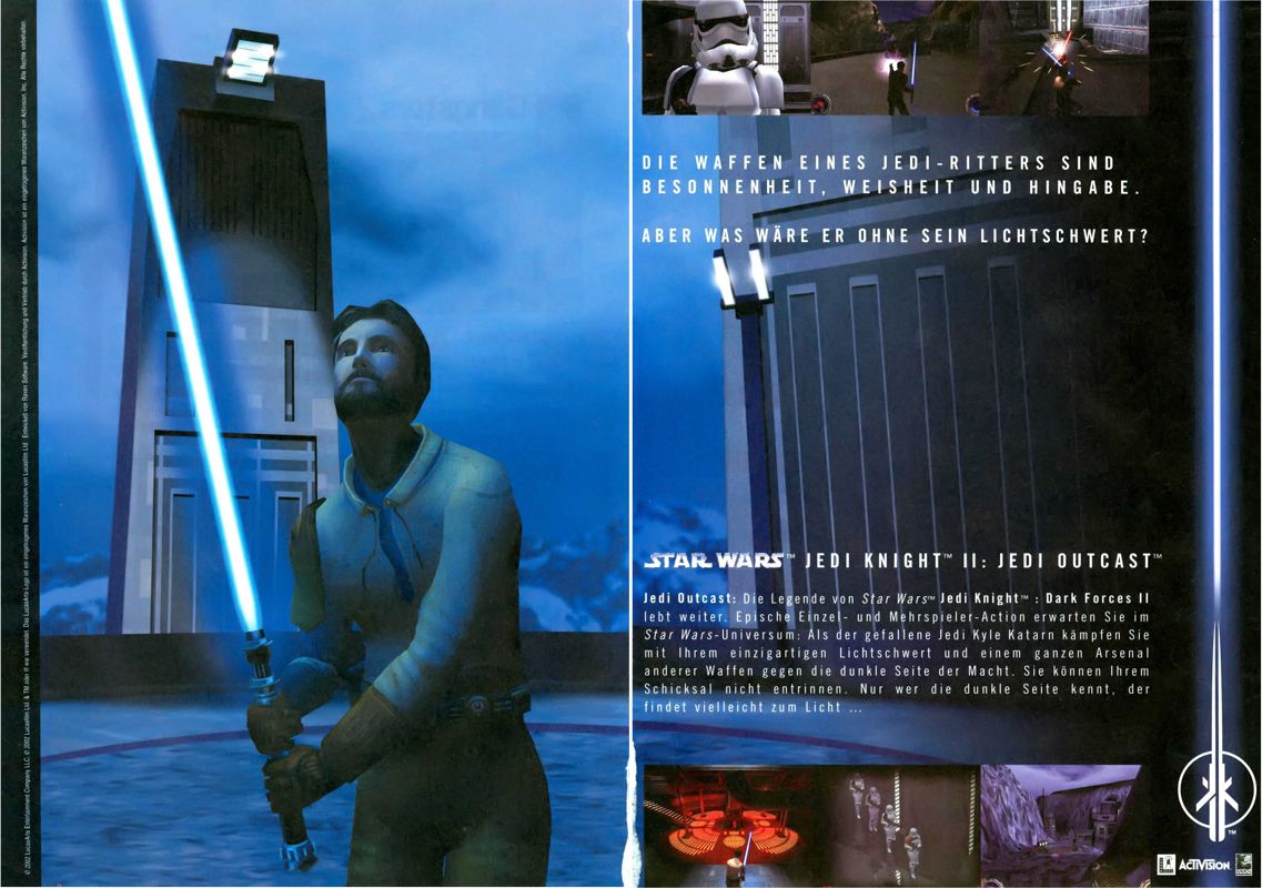 Star Wars: Jedi Knight II - Jedi Outcast Magazine Advertisement (Magazine Advertisements): PC Games (Germany), Issue 04/2002