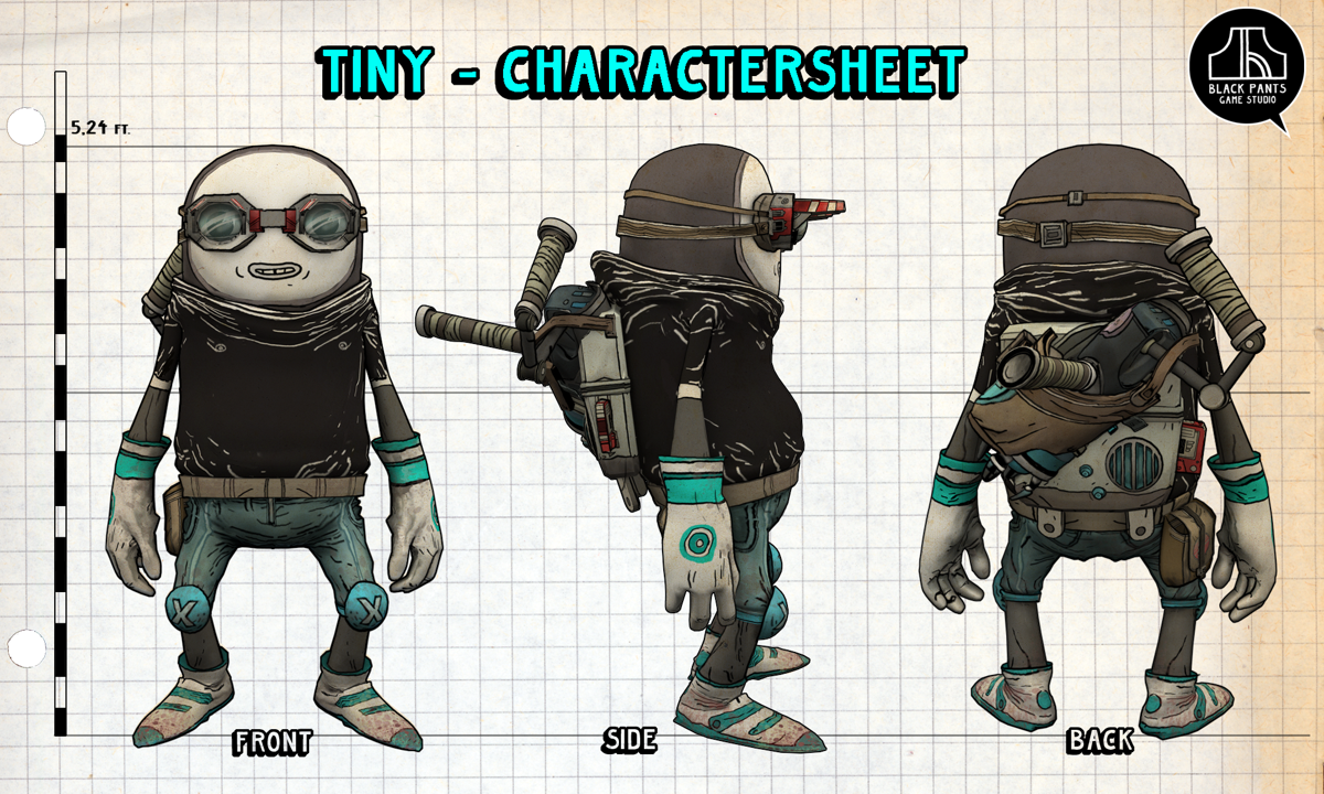 Tiny and Big: Grandpa's Leftovers Concept Art (Official company and game sites): Tiny character sheet: high resolution.