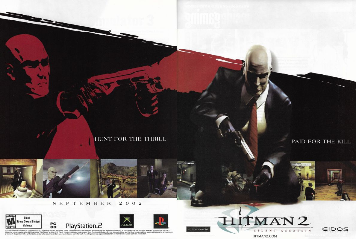 Hitman 2: Silent Assassin Magazine Advertisement (Magazine Advertisements): PC Gamer (United States), Issue 101 (September 2002)