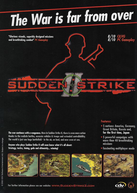 Sudden Strike II Magazine Advertisement (Magazine Advertisements): PC Gamer (United Kingdom), Issue 116 (December 2002)
