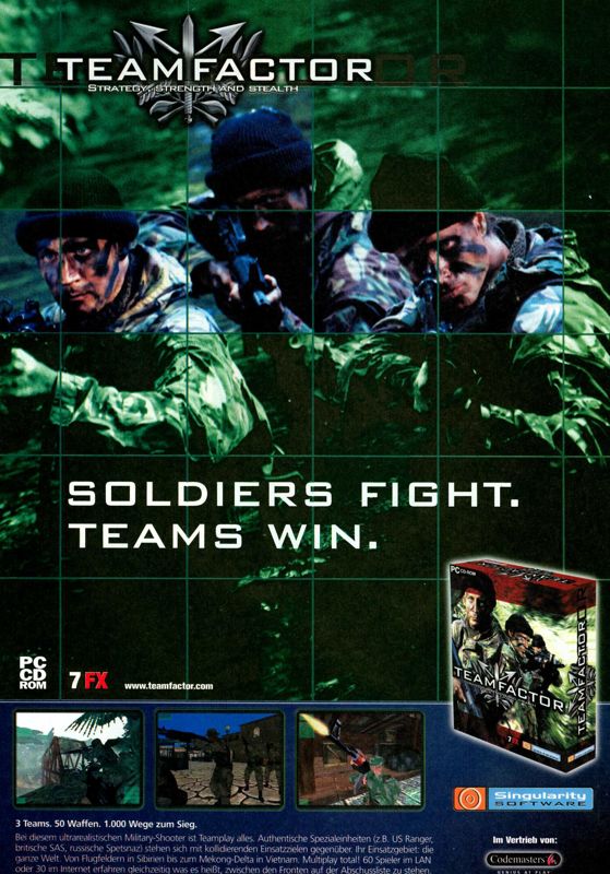 US Special Forces: Team Factor Magazine Advertisement (Magazine Advertisements): PC Games (Germany), Issue 06/2002