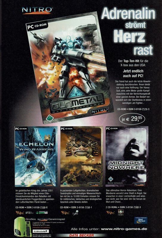 Gun Metal Magazine Advertisement (Magazine Advertisements): GameStar (Germany), Issue 01/2004