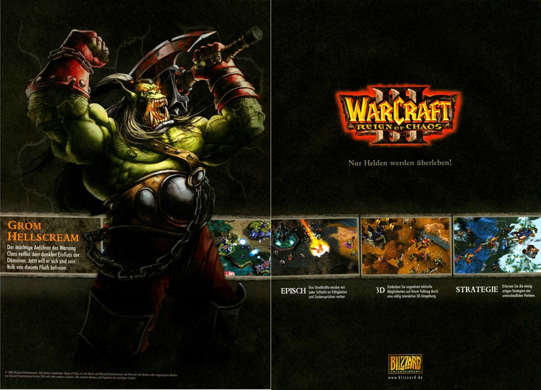 WarCraft III: Reign of Chaos Magazine Advertisement (Magazine Advertisements): PC Games (Germany), Issue 07/2002