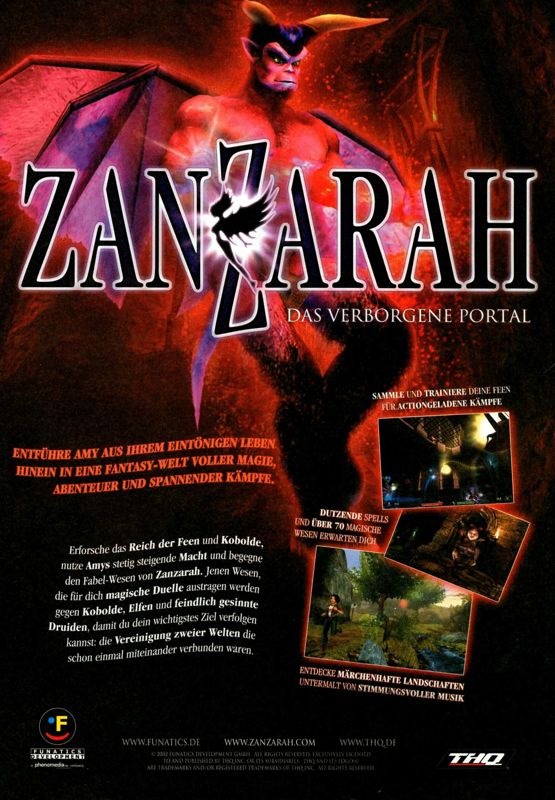 Zanzarah: The Hidden Portal Magazine Advertisement (Magazine Advertisements): PC Games (Germany), Issue 07/2002