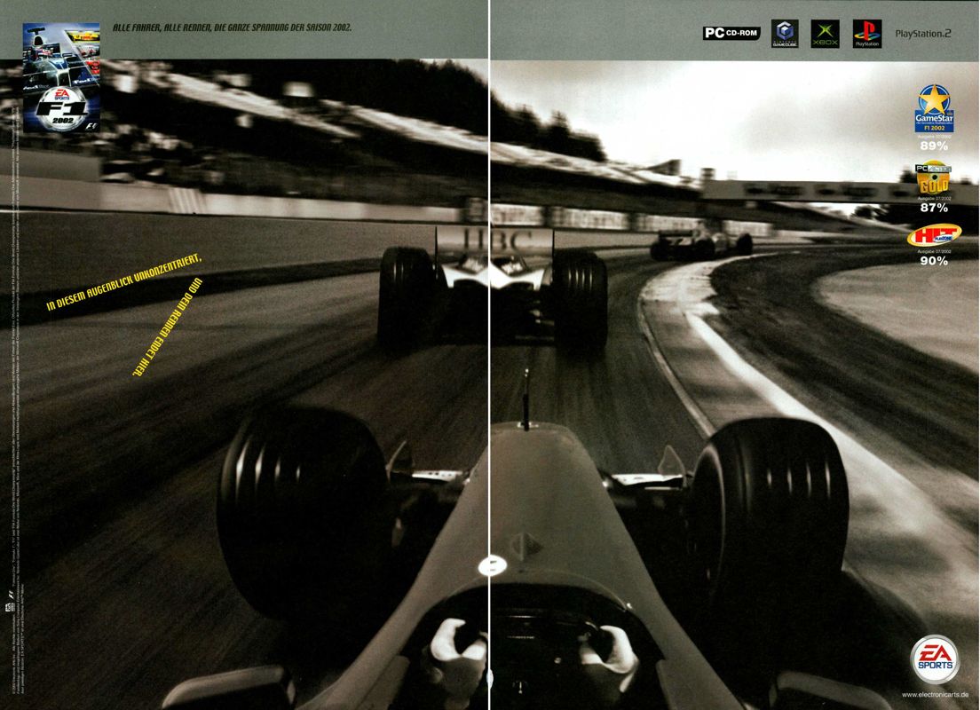 F1 2002 Magazine Advertisement (Magazine Advertisements): PC Games (Germany), Issue 08/2002