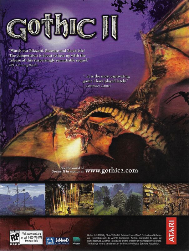 Gothic II Magazine Advertisement (Magazine Advertisements): PC Gamer (United States), Issue 116 (November 2003)