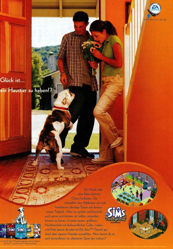 The Sims: Unleashed Magazine Advertisement (Magazine Advertisements): PC Games (Germany), Issue 11/2002