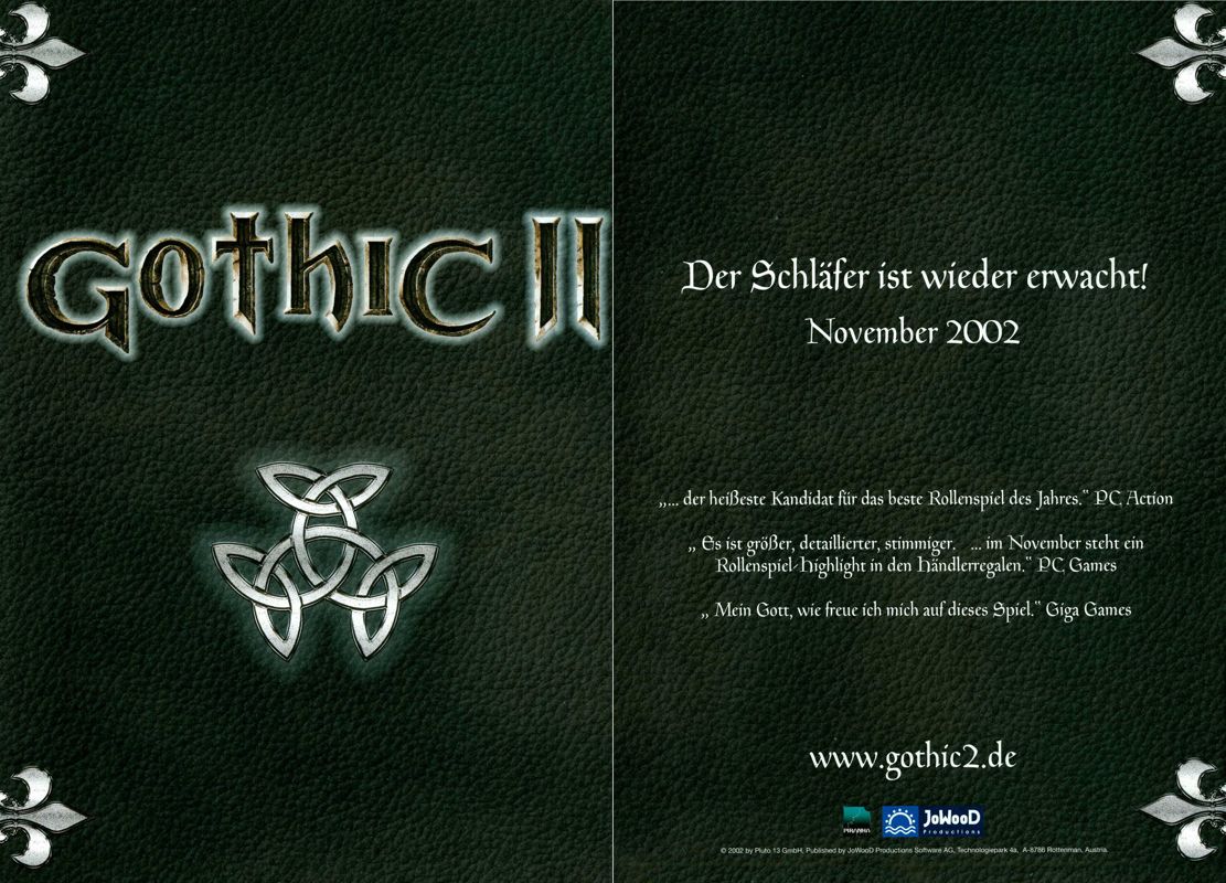 Gothic II Magazine Advertisement (Magazine Advertisements): PC Games (Germany), Issue 12/2002