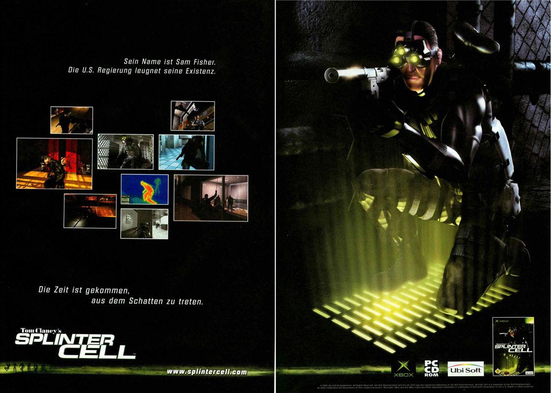 Tom Clancy's Splinter Cell Magazine Advertisement (Magazine Advertisements): PC Games (Germany), Issue 02/2003