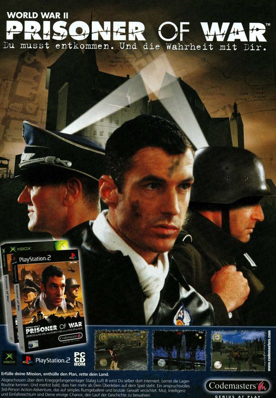 Prisoner of War: World War II Magazine Advertisement (Magazine Advertisements): PC Games (Germany), Issue 11/2002