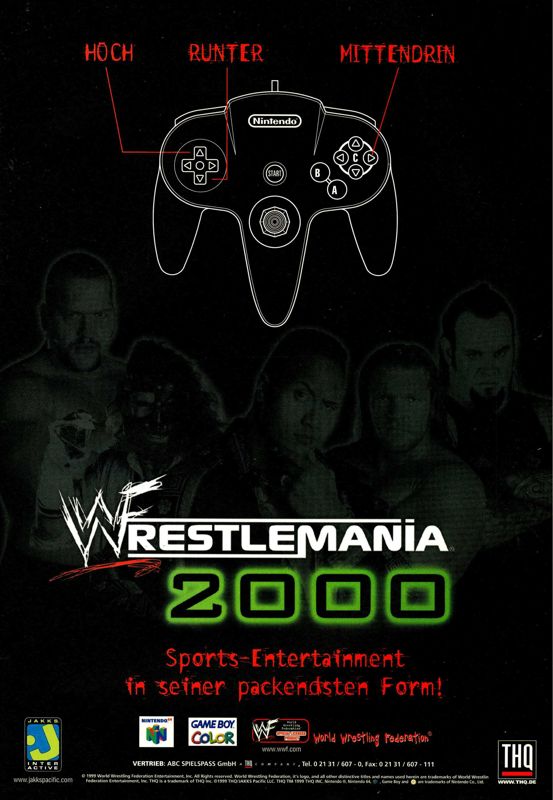 WWF Wrestlemania 2000 Magazine Advertisement (Magazine Advertisements): big.N. (Germany), Issue 02/2000