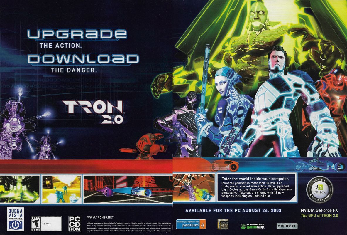 Tron 2.0 Magazine Advertisement (Magazine Advertisements): PC Gamer (United States), Issue 116 (November 2003)