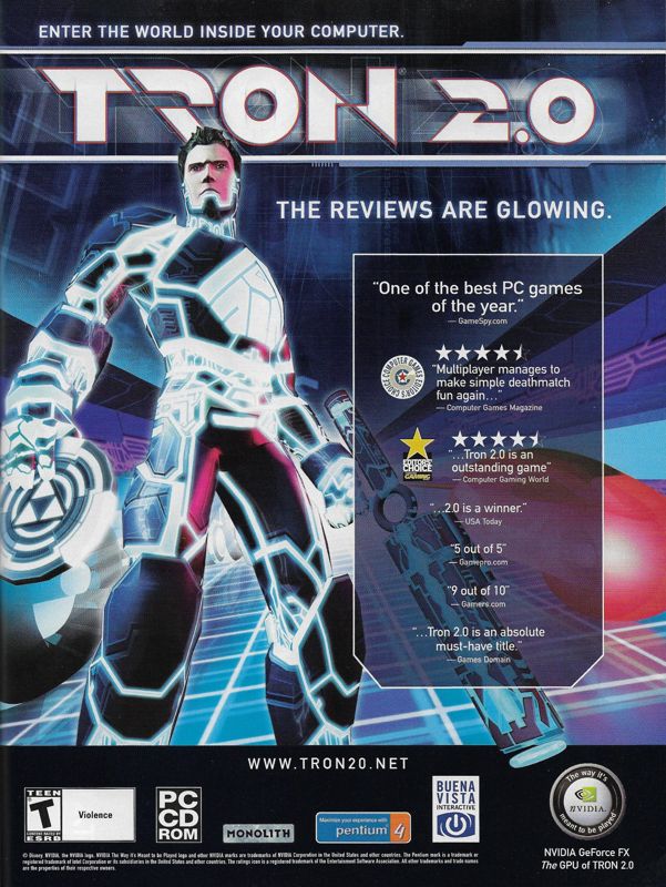 Tron 2.0 Magazine Advertisement (Magazine Advertisements): PC Gamer (United States), Issue 117 (December 2003)